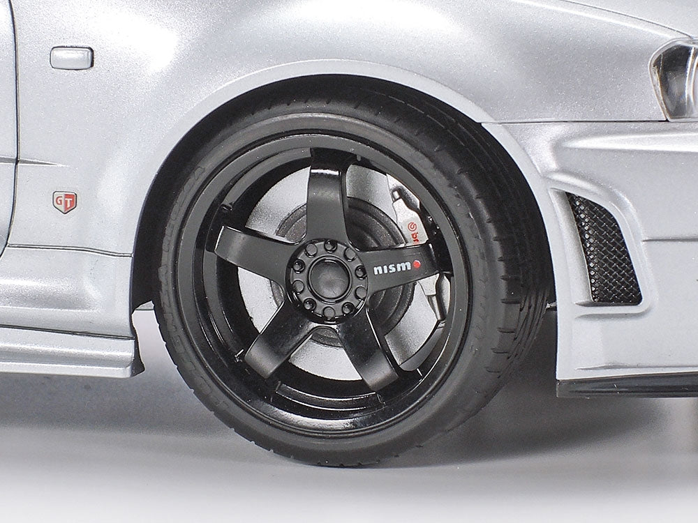 Detailed parts, black nismo wheels, Tamiya nissan nismo R34 GTR Z Tune Building kit wheels