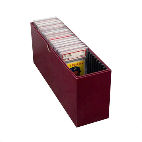 BCW - Graded Card Slotted Storage Box - Burgundy